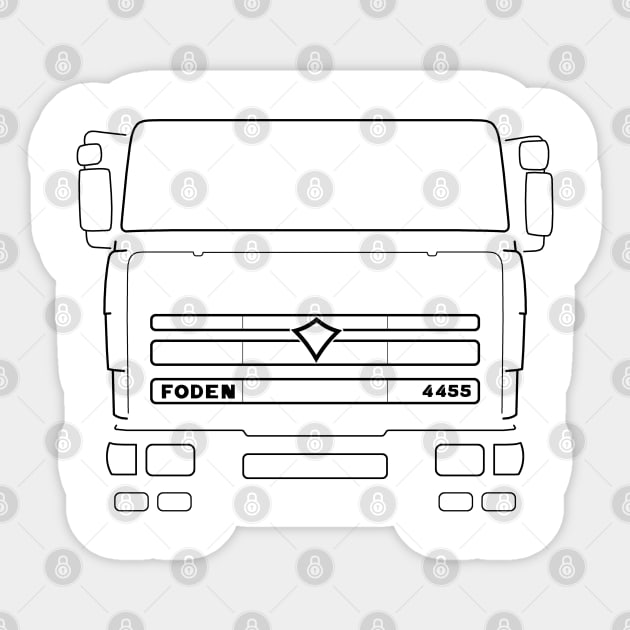 Classic Foden 4455 lorry black outline graphic Sticker by soitwouldseem